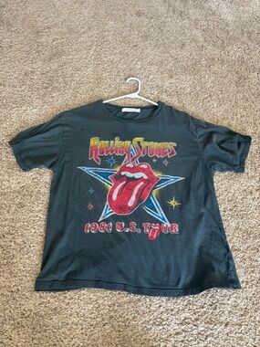 Rolling Stones 1981 U.S. Tour  Graphic Tee - Black by daydreamer